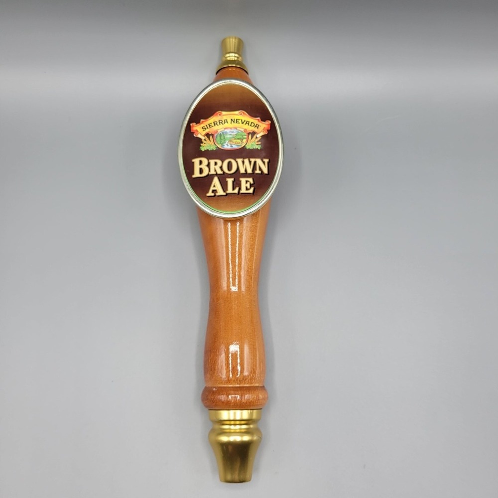 Sierra Nevada Brown Ale Tap Handle Wood & Brass Beer Tap Knob Bar Accessory